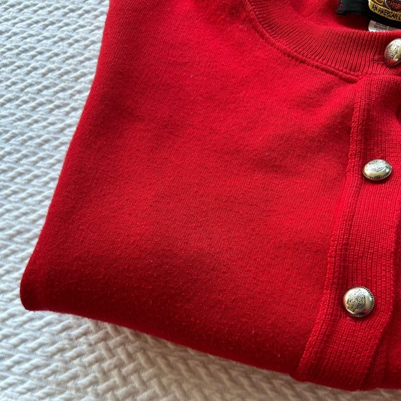 Harley-Davidson Silver Button Red Sweater Harley-Davidson on back Women M - Picture 5 of 11